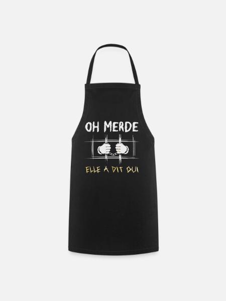 Elle A Dit ui Demande En Mariage Fiançailles - Tablier de cuisine - noir