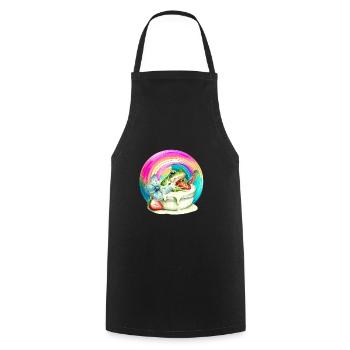 Rainbow Frog Cream Strawberry Cream Child - Cooking Apron - black - Front - AI Model Male 185 dark (185cm)