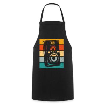 Speaker Retro - Cooking Apron - black - Front - AI Model Male 185 dark (185cm)