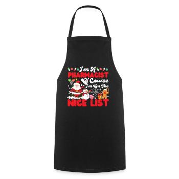 Pharmacy Tech Technician - Cooking Apron - black - Front - AI Model Male 185 dark (185cm)