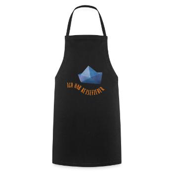 Travel fever paper ship cool sayings ready for vacation - Cooking Apron - black - Front - AI Model Male 185 dark (185cm)
