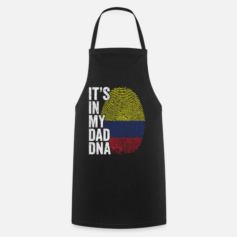 Drapeau Colombie Empreinte Papa Colombien - Tablier de cuisine - noir
