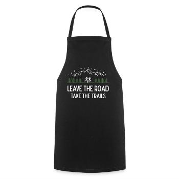 Trail Running - Leave the Road, Take the Trails - Cooking Apron - black - Front - AI Model Male 185 dark (185cm)