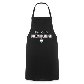 Drapeau du Luxembourg, fierté luxembourgeoise - Tablier de cuisine - noir - Devant - AI Model Male 185 dark (185cm)