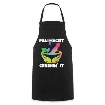 Pharmacy Tech Technician - Cooking Apron - black - Front - AI Model Male 185 dark (185cm)