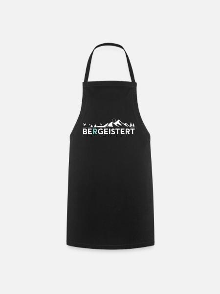 Bergeistert Alpen Gipfel Motiv - Kochschürze - Schwarz