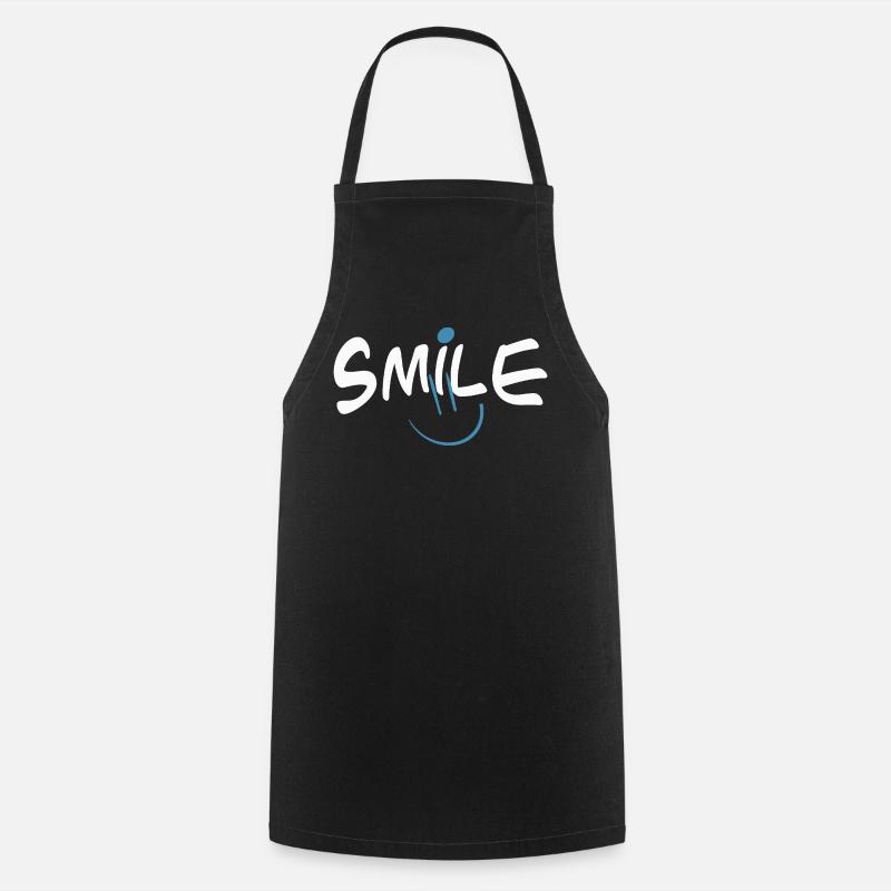 Sourire heureux avec des touches de couleur - Tablier de cuisine - noir