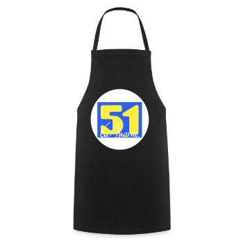 Iconic La Marne logo in bright colors - Cooking Apron - black - Front - AI Model Male 185 dark (185cm)