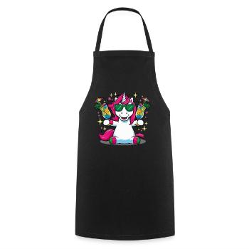Unicorn Cocktail Booze Party Celebrations Vacation Bachelor Party - Cooking Apron - black - Front - AI Model Male 185 dark (185cm)