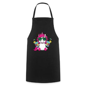 Licorne Cocktail Alcool Fête Célébrations Vacances Enterrement de vie de garçon - Tablier de cuisine - noir - Devant - AI Model Male 185 dark (185cm)