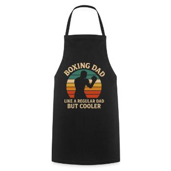 Boxen Papa Retro Sonnenuntergang Design - Kochschürze - Schwarz - Vorne - AI Model Male 185 dark (185cm)
