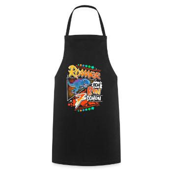 7ème anniversaire dinosaure T Rex - Tablier de cuisine - noir - Devant - AI Model Male 185 dark (185cm)