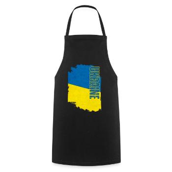 Ukrainische Flagge, Ukrainischer Stolz - Kochschürze - Schwarz - Vorne - AI Model Male 185 dark (185cm)