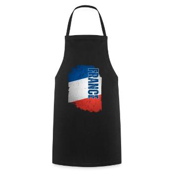 Drapeau de France, grunge vintage - Tablier de cuisine - noir - Devant - AI Model Male 185 dark (185cm)