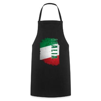 Drapeau italien, grunge vintage - Tablier de cuisine - noir - Devant - AI Model Male 185 dark (185cm)