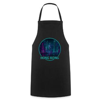Hong Kong Souvenir Cyberpunk - Kochschürze - Schwarz - Vorne - AI Model Male 185 dark (185cm)