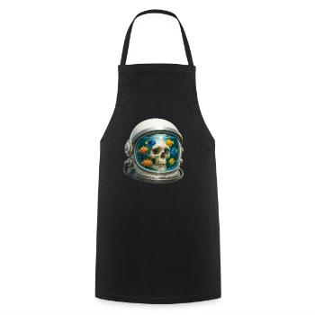 Astronaut Helmet Fish Tank Art with Fishes - Cooking Apron - black - Front - AI Model Male 185 dark (185cm)