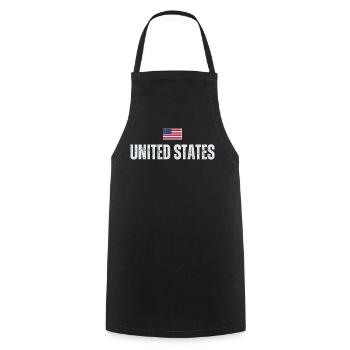 Drapeau américain, patriote américain - Tablier de cuisine - noir - Devant - AI Model Male 185 dark (185cm)
