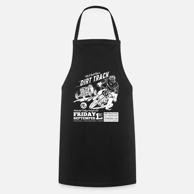Tenessee Dirt Track White - Cooking Apron - black