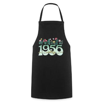 1956 Flowers 70 Years Anniversary Woman - Cooking Apron - black - Front - AI Model Male 185 dark (185cm)