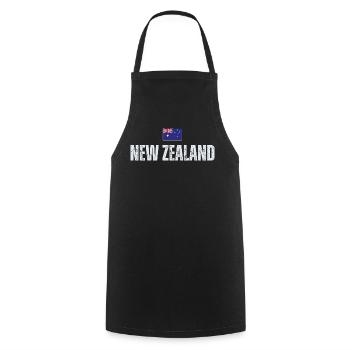 Drapeau de la Nouvelle-Zélande, fierté de la Nouvelle-Zélande - Tablier de cuisine - noir - Devant - AI Model Male 185 dark (185cm)