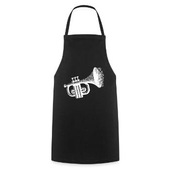 Trompette allumée, soucis de l’explosion de la note musique magie - Tablier de cuisine - noir - Devant - AI Model Male 185 dark (185cm)