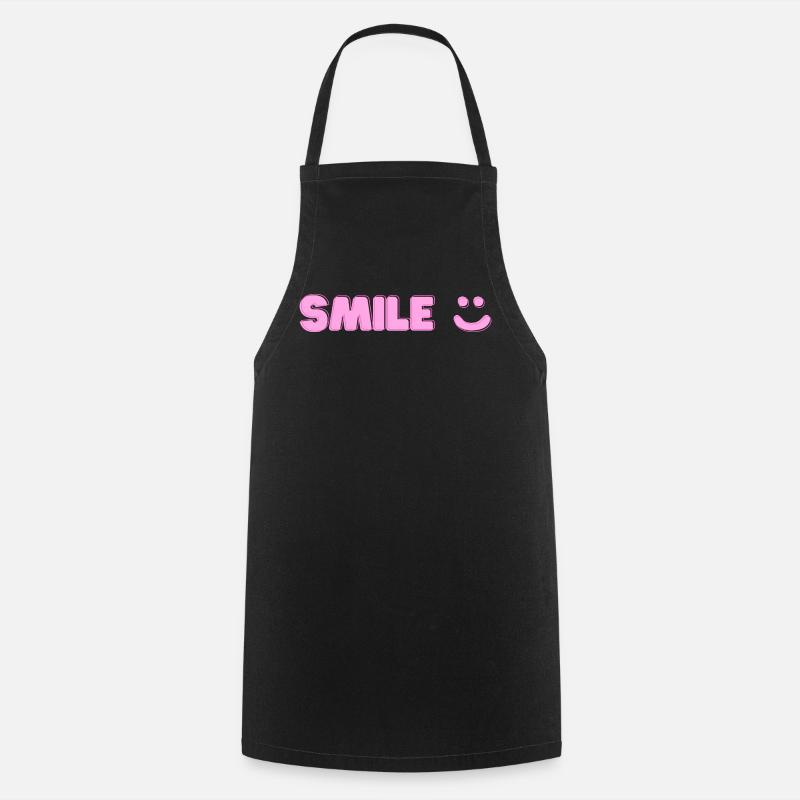 Smile print - Cooking Apron - black