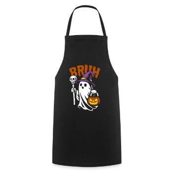 Bouillon fantôme, Costume de fête d’Halloween - Citrouille - Tablier de cuisine - noir - Devant - AI Model Male 185 dark (185cm)