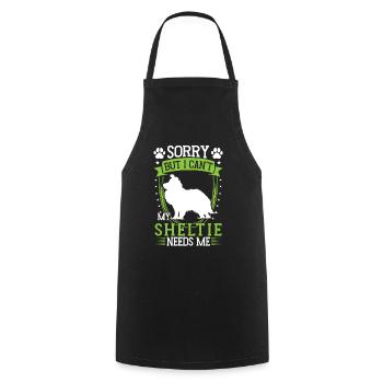 Sheltie kann nicht Shetland Sheepdog - Kochschürze - Schwarz - Vorne - AI Model Male 185 dark (185cm)