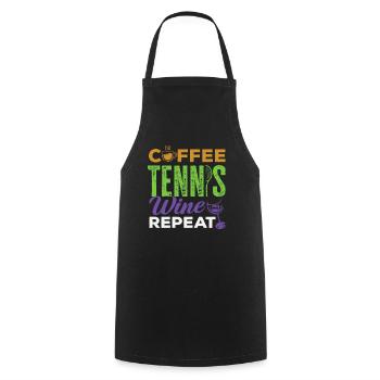 Tennis Coffee Wine Replay Tennis Player - Cooking Apron - black - Front - AI Model Male 185 dark (185cm)