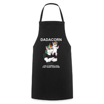 Humorvolle Einhorn Papa Illustration - Kochschürze - Schwarz - Vorne - AI Model Male 185 dark (185cm)