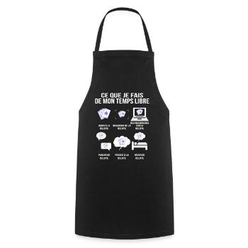 Ce que je fais de mon temps libre joueur de Belote - Tablier de cuisine - noir - Devant - AI Model Male 185 dark (185cm)