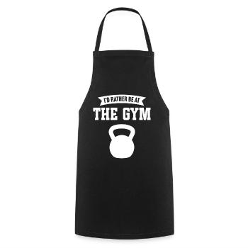 I'd rather be at the gym - Cooking Apron - black - Front - AI Model Male 185 dark (185cm)