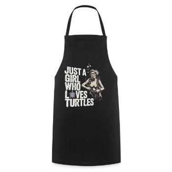 Just a girl who loves turtles - Kochschürze - Schwarz - Vorne - AI Model Male 185 dark (185cm)