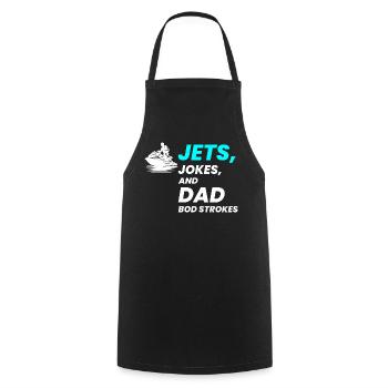 Jets-Witze und Dad Bod Strokes - Kochschürze - Schwarz - Vorne - AI Model Male 185 dark (185cm)