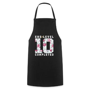 10th wedding anniversary - Cooking Apron - black - Front - AI Model Male 185 dark (185cm)