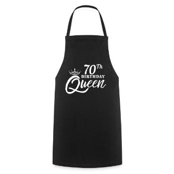 Reine du 70e anniversaire - Tablier de cuisine - noir - Devant - AI Model Male 185 dark (185cm)