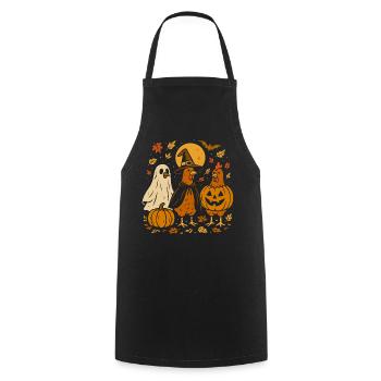Halloween chickens with pumpkins and hats - Cooking Apron - black - Front - AI Model Male 185 dark (185cm)