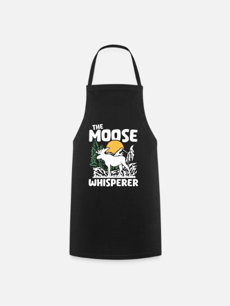 Moose Nature Silhouette Design - Kochschürze - Schwarz