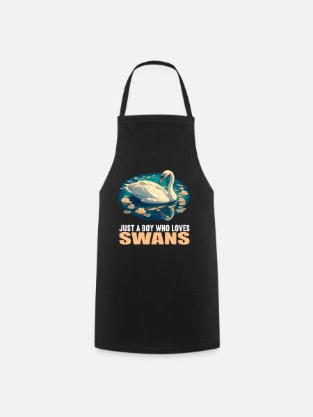 Schwäne Schwan - Kochschürze - Schwarz