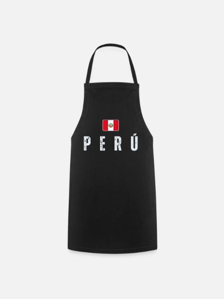 Ich liebe Peru, peruanische Flagge - Kochschürze - Schwarz
