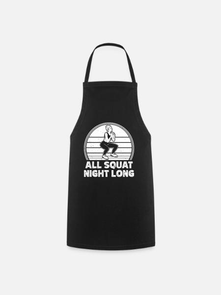 Gym Junkies All Squat Night Long Calisthenics - Kochschürze - Schwarz