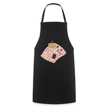 Rustikale Picknickszene Illustration - Kochschürze - Schwarz - Vorne - AI Model Male 185 dark (185cm)
