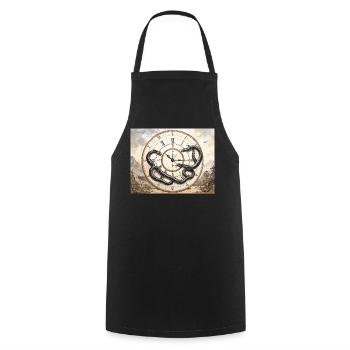 Watch Snake : mythe et temps - Tablier de cuisine - noir - Devant - AI Model Male 185 dark (185cm)