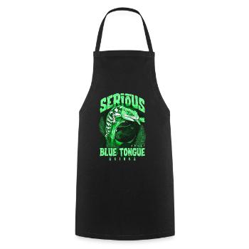 Serious About Blue Tongue Skinks Reptile Keeper - Cooking Apron - black - Front - AI Model Male 185 dark (185cm)