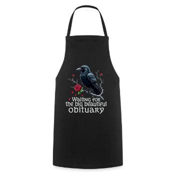 Black Raven with Roses and Skull - Cooking Apron - black - Front - AI Model Male 185 dark (185cm)
