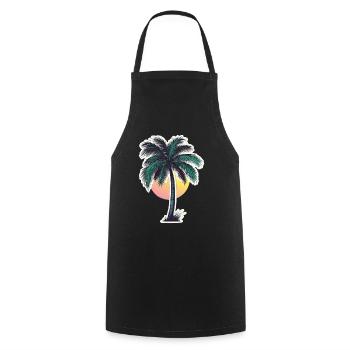 Palm tree - Cooking Apron - black - Front - AI Model Male 185 dark (185cm)