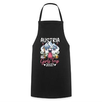 Austria Girls Trip 2027 - Kochschürze - Schwarz - Vorne - AI Model Male 185 dark (185cm)