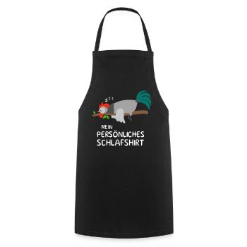 Personal sleep shirt gift rooster chicken chickens - Cooking Apron - black - Front - AI Model Male 185 dark (185cm)