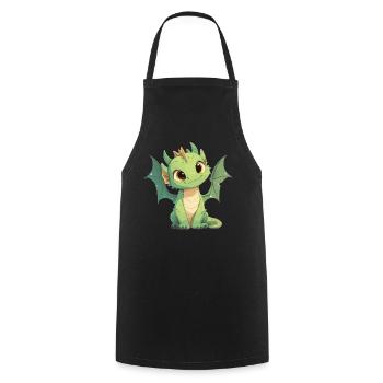 Drachen Drache - Kochschürze - Schwarz - Vorne - AI Model Male 185 dark (185cm)